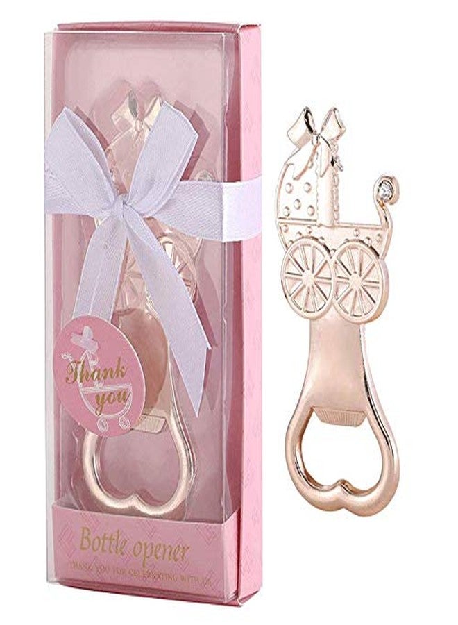 Cesdai 15 pcs Bottle Opener Baby Shower Favors Baby Carrige Shaped Party Souvenirs for Guests Cute Party Supplies Decoration Gift for Girl Birthday with Individual Gift Box (Baby Carriage Pink, 15)1 - Image 1